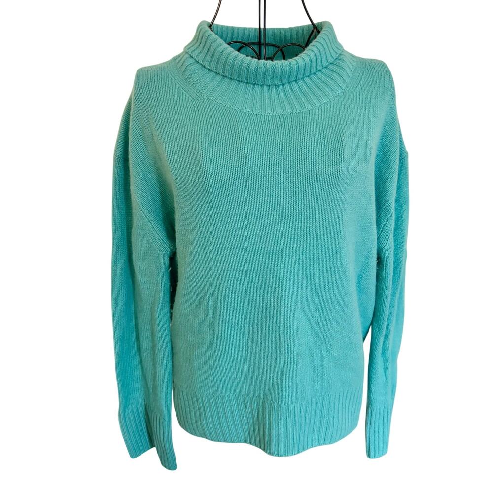 Banana Republic BR Aqua 100% Cashmere Pullover Sweater Mock Neck Knit Classic